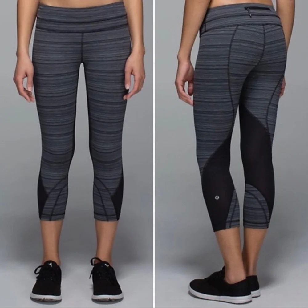 Lululemon Run Inspire Crop II Cyber Stripe Gray 2